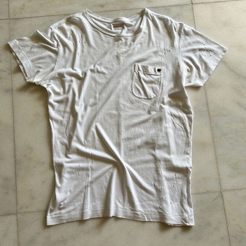 Diesel t-shirt used, white, size M, distressed