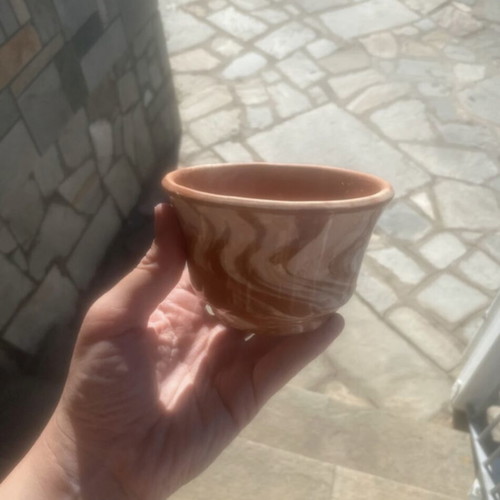 Clay food bowl new, perfect brown beige color