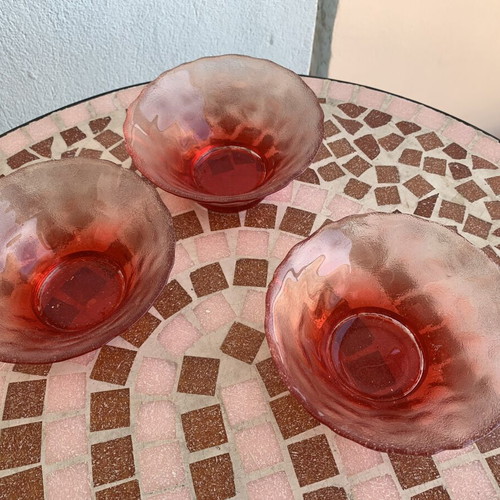 Glass bowls used, set of 3 for ice cream