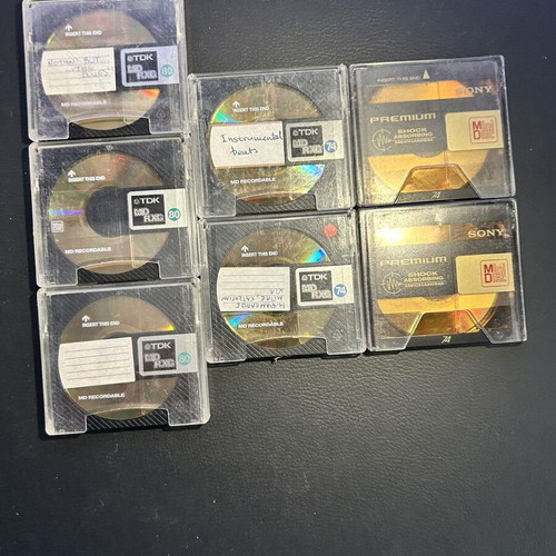 Minidisc Recordable Tdk & Sony used, pack of 7, untested
