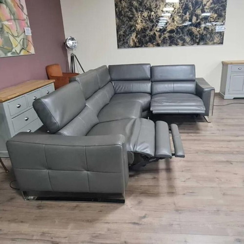 Torres designer gray corner sofa with electric relax mechanism new