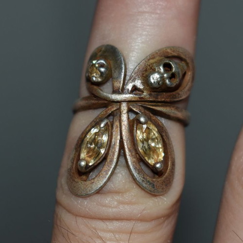 Rare silver ring 925 used, 1900-1950