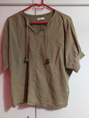 Khaki cotton blouse used, size M