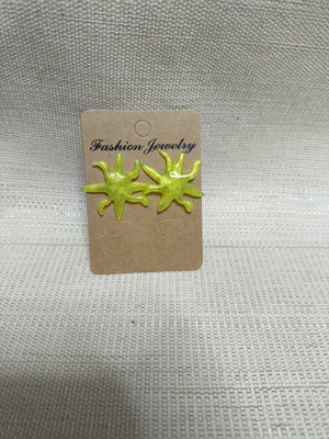 Sun earrings resin, like new, yellow