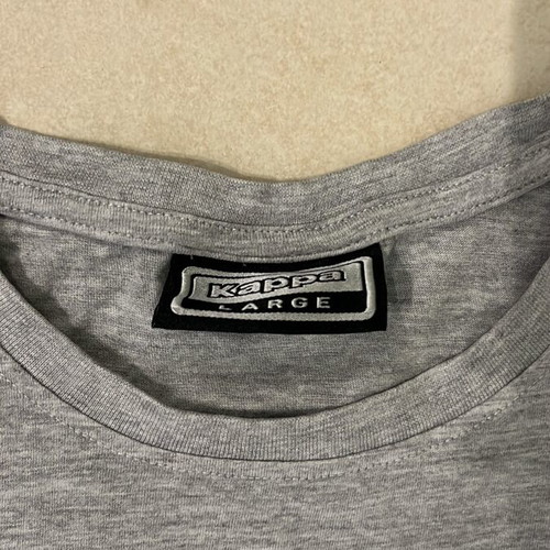 Kappa T-shirt grey melange size L with big Omini logo print