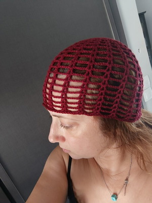 Summer knit cap handmade, new with soft yarn