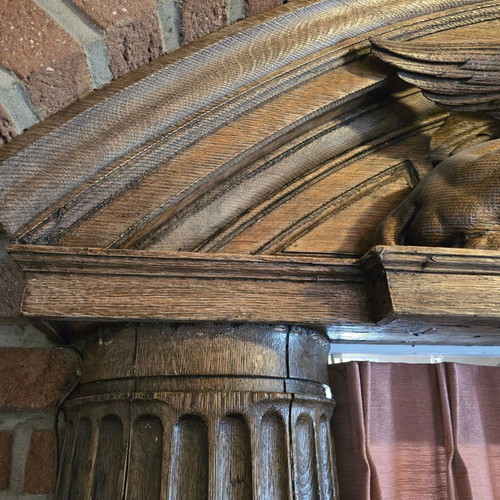 Antique 19th-Century Neoclassical Hand-Carved Wooden Architectural Ornament