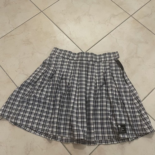 Plaid mini skirt like new, Bershka, black and lilac