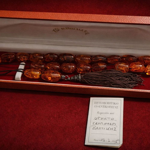 Worry beads from Baltic mineral amber new with certificate