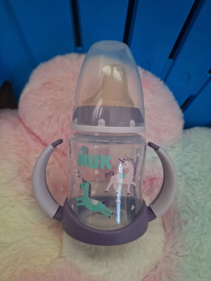 Nuk plastic baby bottle 150ml with handles like new