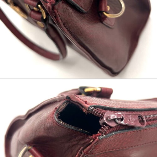 Aigner Burgundy Vintage Leather Handbag used