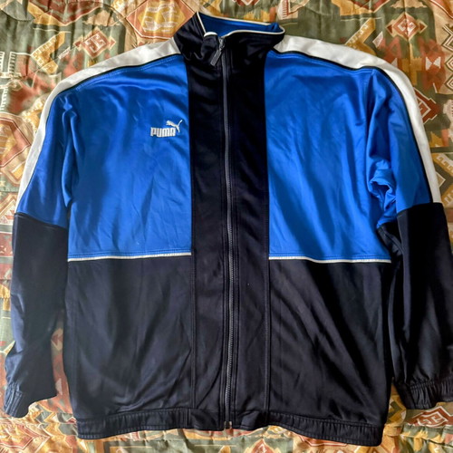 Puma Vintage Track Jacket Medium Blue Black White like new