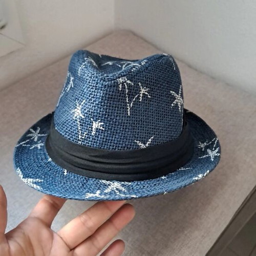 Karfil children's straw hat, blue, size XS