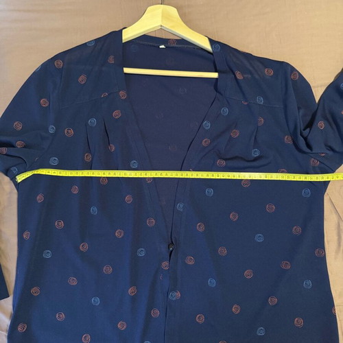 Top blouse with button like new, blue, size XXL