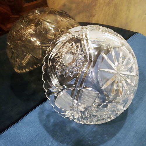Crystal antique cut bowl new, clear crystal