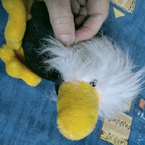 Vintage NICI set plush bird and pencil holder used