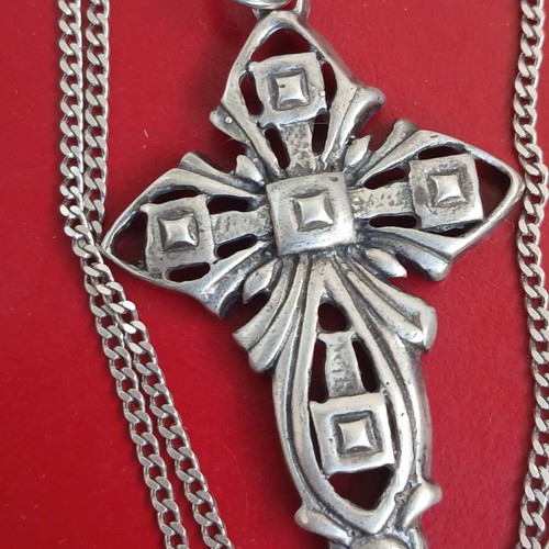 Silver 925 cross pendant with 60cm chain