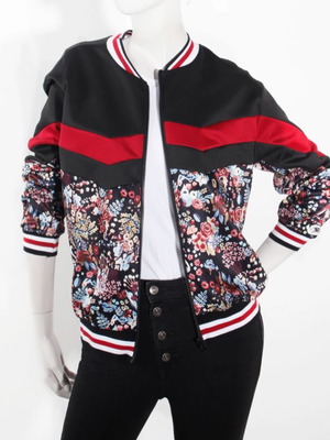 Spring jacket like new with patterns and zipper size L