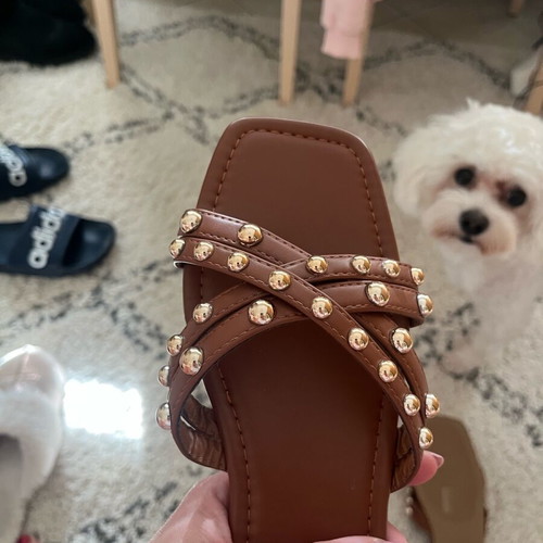 Summer sandals with studs new brown size 41