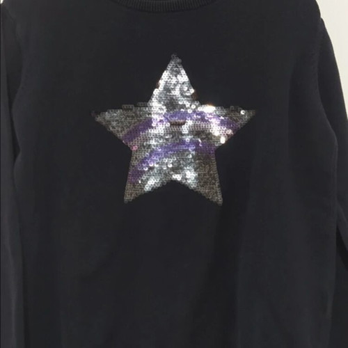 Koton Kids Sweater used, black with sequin star