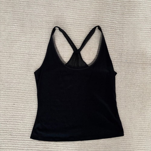 Vintage Y2K black top with transparent back like new
