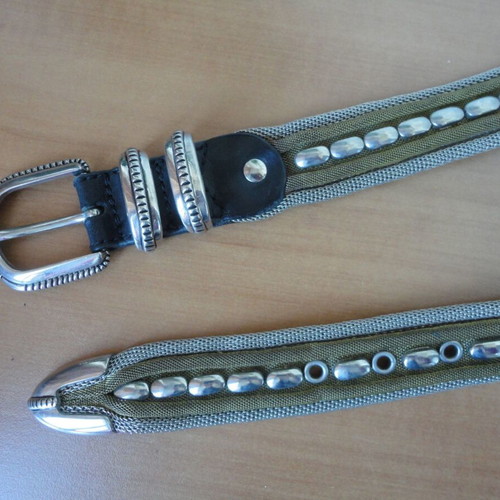 Vintage metal women's belt like new, silver, size 80