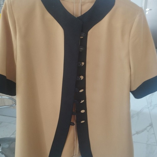 Vintage Camel Black Short Sleeve Blazer Like New M/L