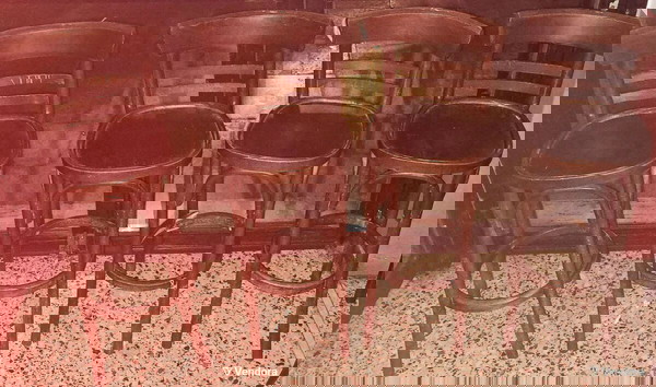 Σκαμπό ψηλά με πλάτη ξύλινα τύπου Βιέννης 4τμχ