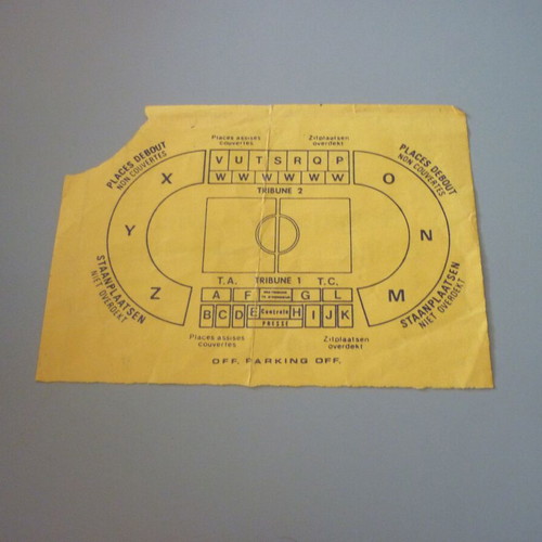 Belgium vs Greece National Football Ticket Invitation 27/03/1985