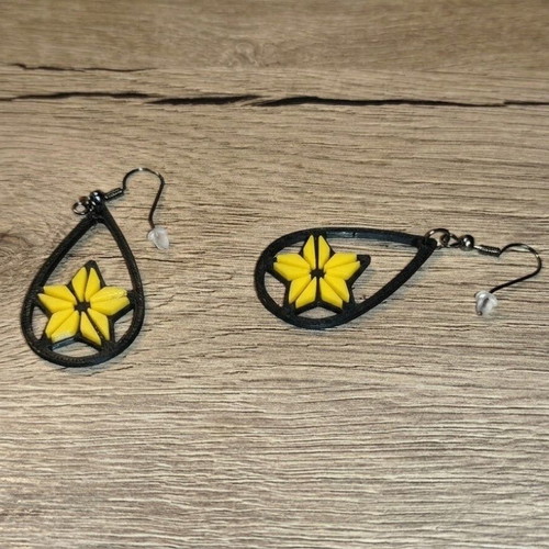 3D Printed Earrings Set of 3 Modern Geometric Flower Design new