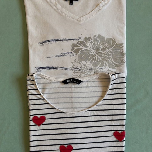 Ulla Popken Plus Size Cotton T-Shirt Bundle like new, white, 5XL