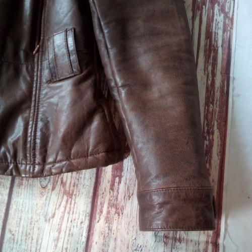 Women's leather jacket Bata used, brown, size 44