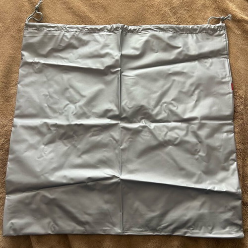Prada case new, grey with red logo
