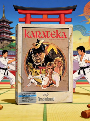 Karateka PC Big Box used, action fighting game by Broderbund
