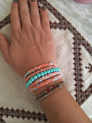 five-row bracelet blue orange