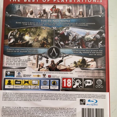 Assassin's Creed Brotherhood PlayStation 3 game like new