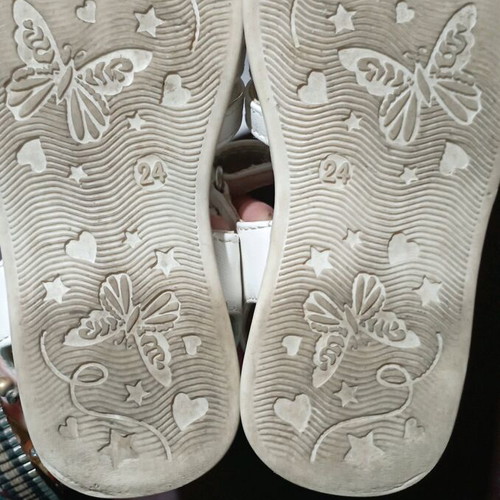 Sprox sandals used, white with silver hearts size 24