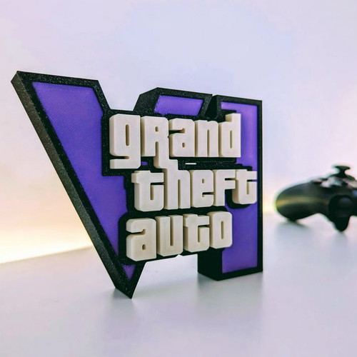 Grand Theft Auto VI διακοσμητικό logo 3D print καινούργιο