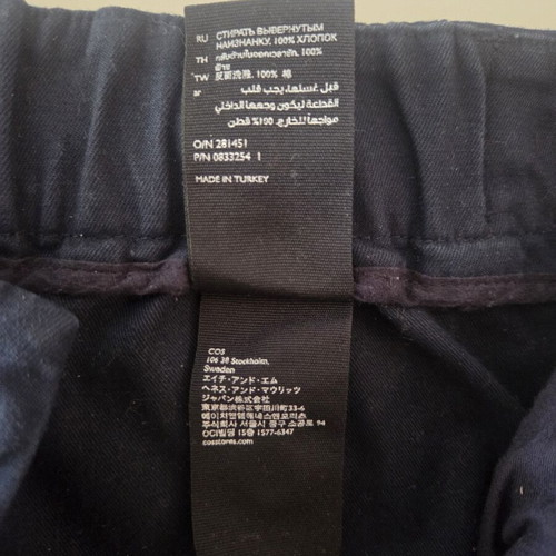 COS Women's Pleated Cropped Trousers Like New, Blue, Size S
