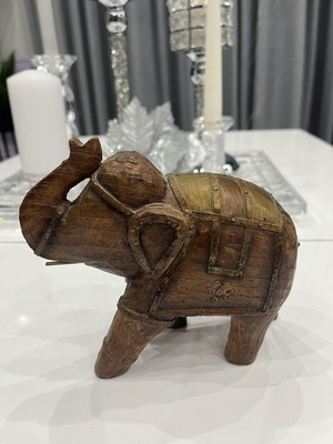 Decorative elephant figure used, table decor