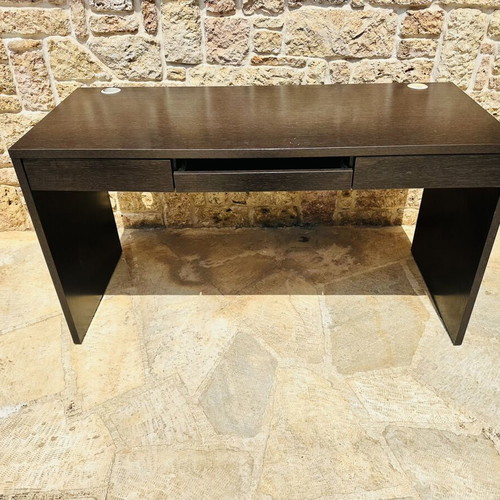 Desk Oak Black with Two Drawers and Trackpad Keyboard Base like new