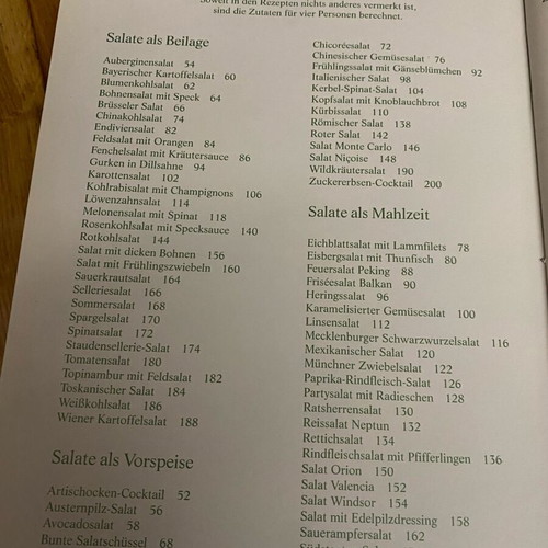 Salate cook book used, German language