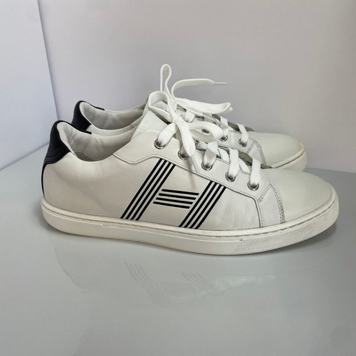 Hermes leather sneakers used, size 40, white
