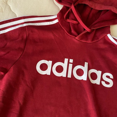 Adidas men's hoodie like new, white and red, size S