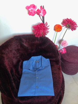 Kenneth Cole Reaction checked shirt like new, blue, size L