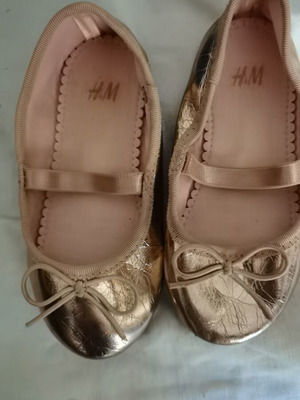H&M children's ballerinas used, rose gold, size 24