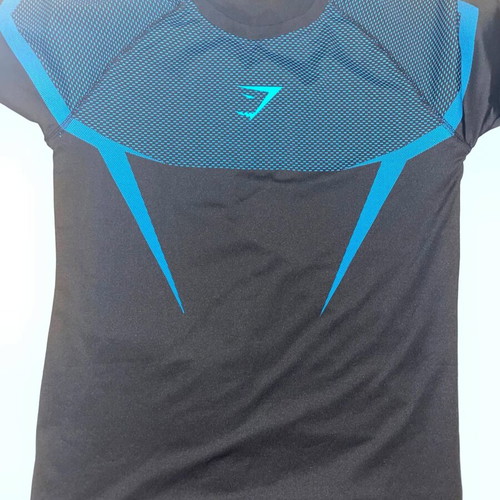 Gymshark athletic top black and blue size S new