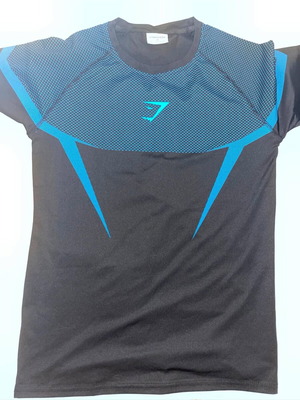 Gymshark athletic top black and blue size S new