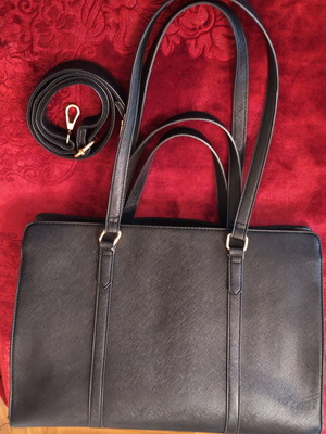 American Designed Black Shoulder Bag used, saffiano texture
