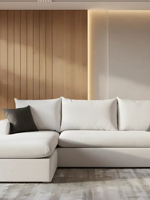 Yvoni white corner sofa, reversible, removable fabric
